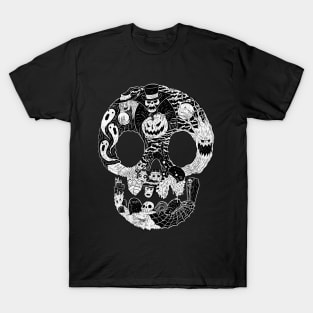 Spooky Skull White T-Shirt